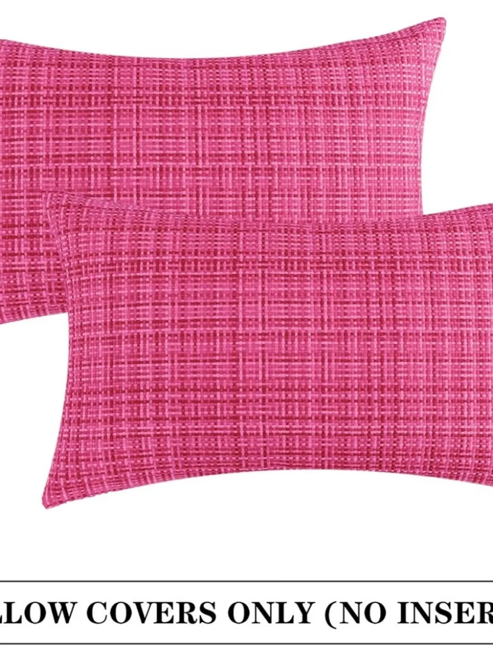 Hot Pink Textured 12x24 Lumbar Pillow Covers Set Of 2